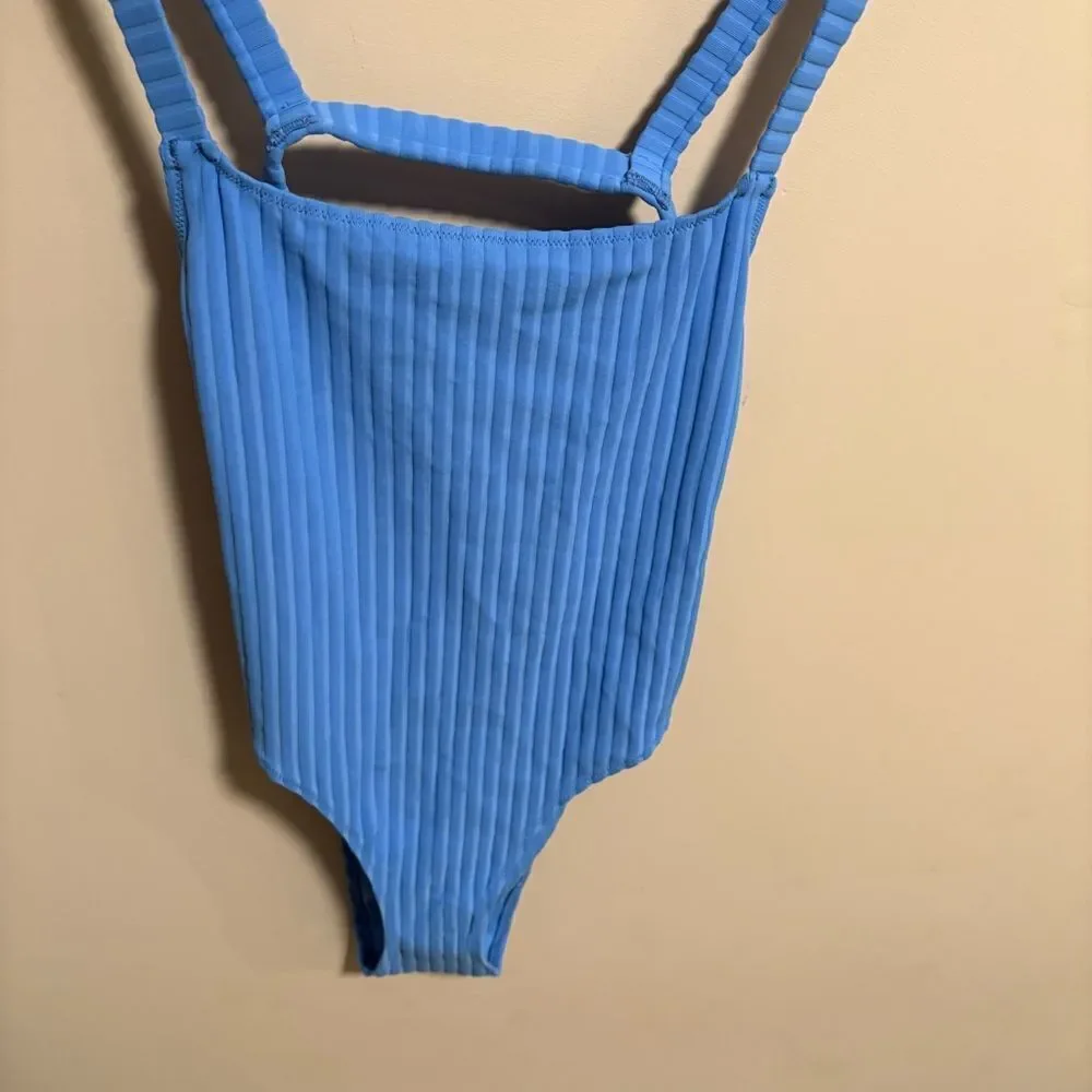 NWT Solid & Striped The Toni One-Piece in Solid Rib French Blue- Size Large